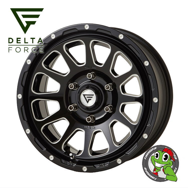 DELTA FORCE OVAL 17x8.0 6/139.7 +20 ブラックマシニング TRAVIA A/T 